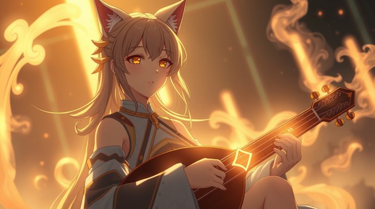 shamisen metal album anime girl playing japanese